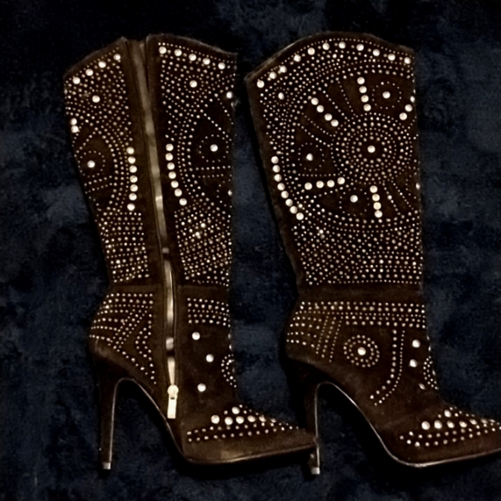 Knee High Studded Boots-